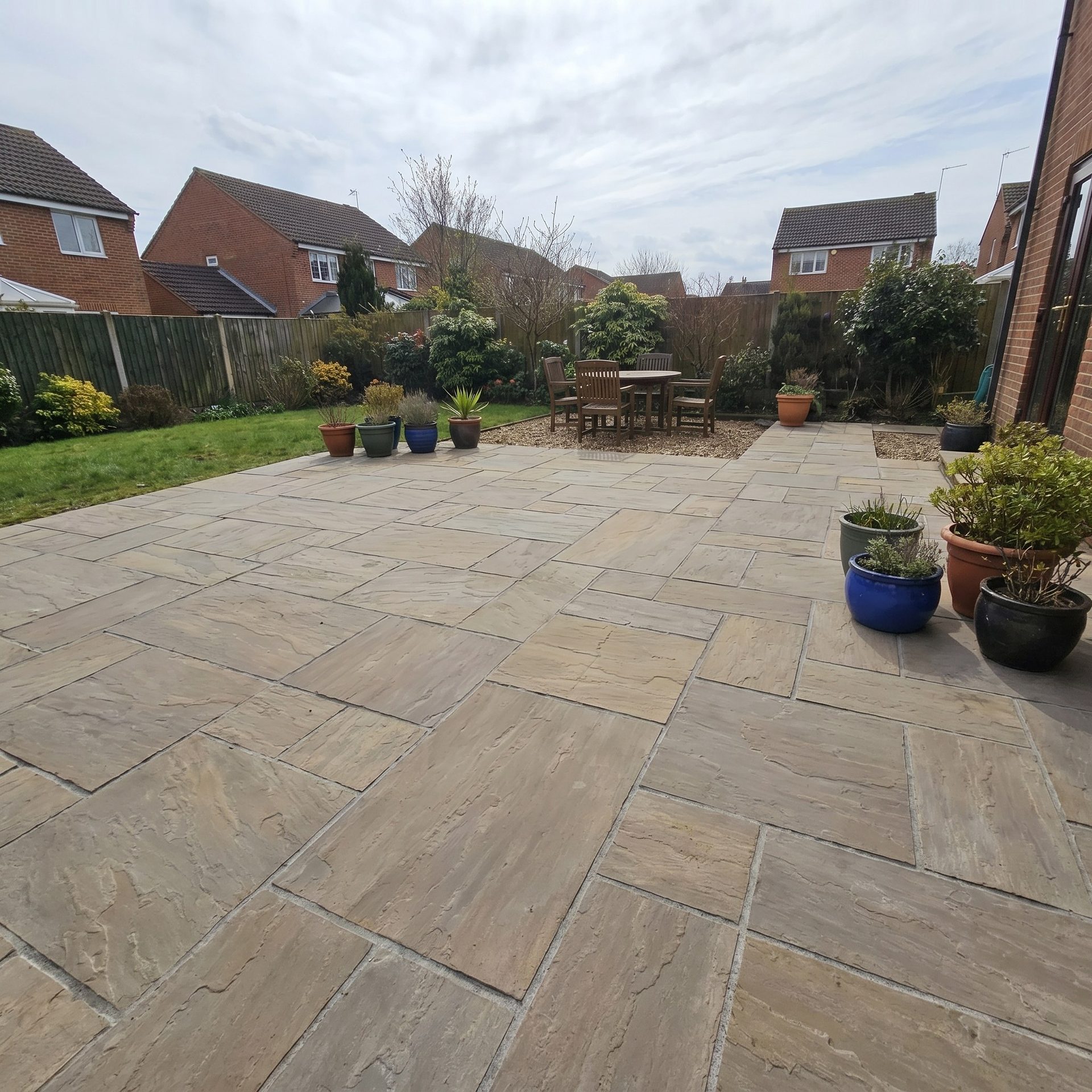 Indian sandstone patio after Hewitt's clean